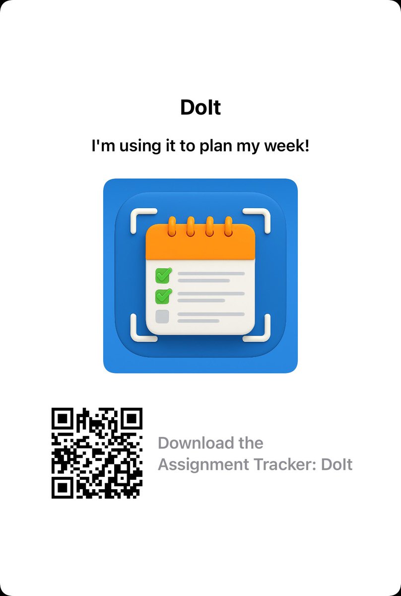 w12_dev_apps's tweet image. Use Assignment Tracker: DoIt and get full control about your class schedules, never miss you next class with personal reminders and hub 📚
Link: apps.apple.com/app/6751313783
#assignmenttracker #schoolplanner #Assignment #schoolschedule