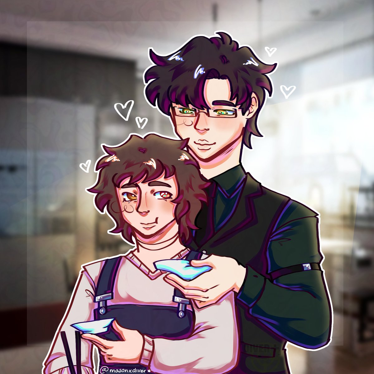 revengexmason's tweet photo. ( ❄️+☀️) #ladstwt #LoveandDeepspace #yumetwt 
 Melora and Zayne enjoying a peaceful morning 

(Background from the game | MC's apartment) https://t.co/njYSngsB5Y