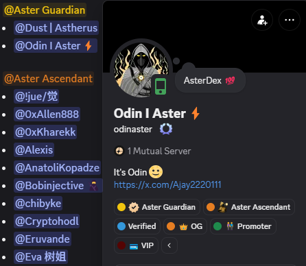 FabianXBT's tweet photo. Late early but took a position in $ODIN too. 

It seems Odin has more lore in @Aster_DEX eco by the number of roles he have in discord.

0x06c910d728499aa9aa7da39fb26ddc5dc6ea4444 https://t.co/dAK4vE2fhP