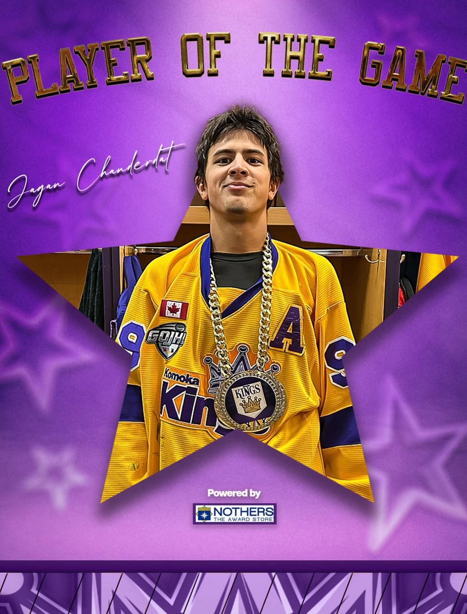 KomokaKings's tweet image. ⭐️ @NothersAwards PLAYER OF THE GAME! ⭐️ 

Jagan Chanderdat scored the game winning goal tonight against Elmira and he’s our Nothers Player of the game!