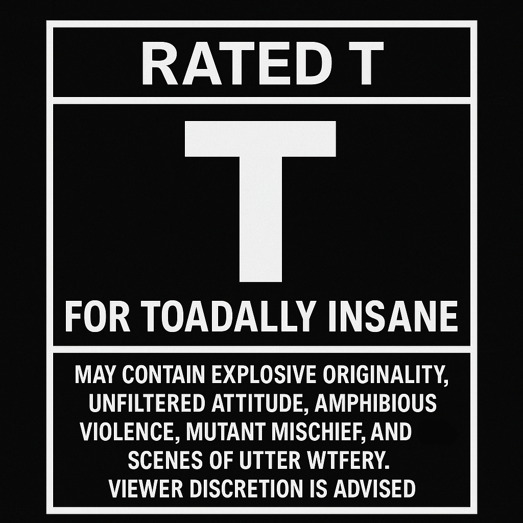 I’ve officially petitioned the rating system for a new category: RATED T — for TOADALLY INSANE. Should I place it on my upcoming books? 🤪🐸