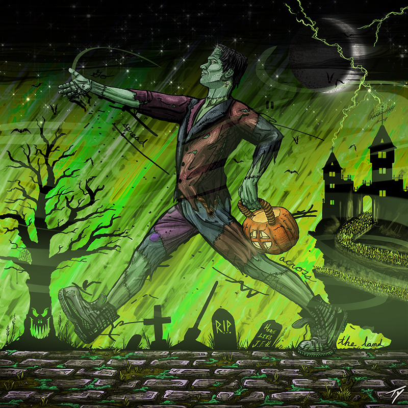 Continuing the Saturday tradition of live #digitalart 🎨

Creating this year's Halloween Special Edtion for the #JohnnyFolkHeroNFT Collection!

It's been a while since we finished out last Halloween Franken Johnny⚡️

twitch.tv/tylermcnair