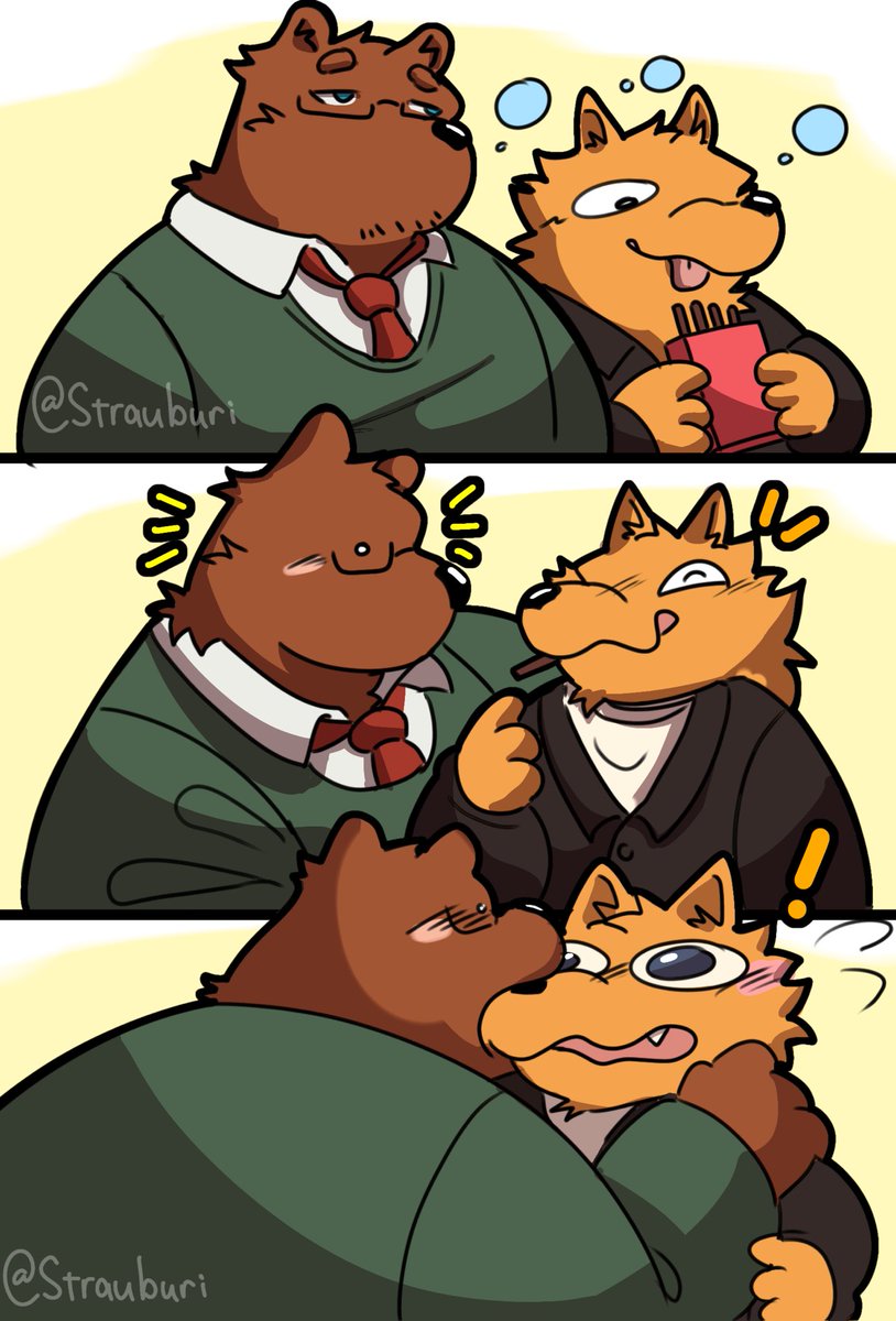 Strauburi's tweet image. That’s not how u eat pocky…. 😵‍💫( Gregg &amp;amp; Angus)