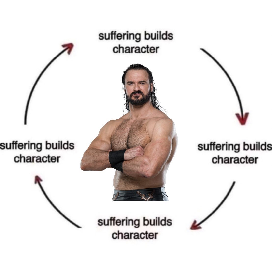 درو ماكنتاير ينشر هذه الصورة عبر X:

- شرح لوضعه في WWE المكرر ( المعاناة تبني الشخصية ).