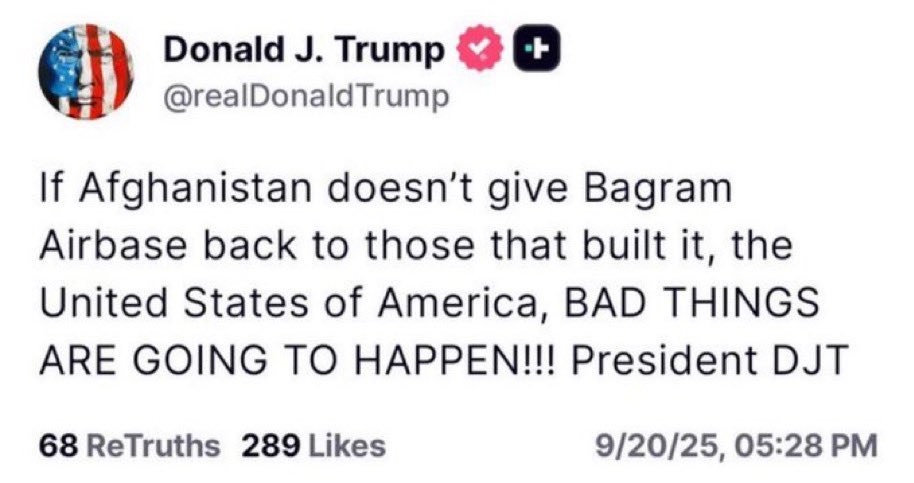 TRUMP About Bagram Airbase