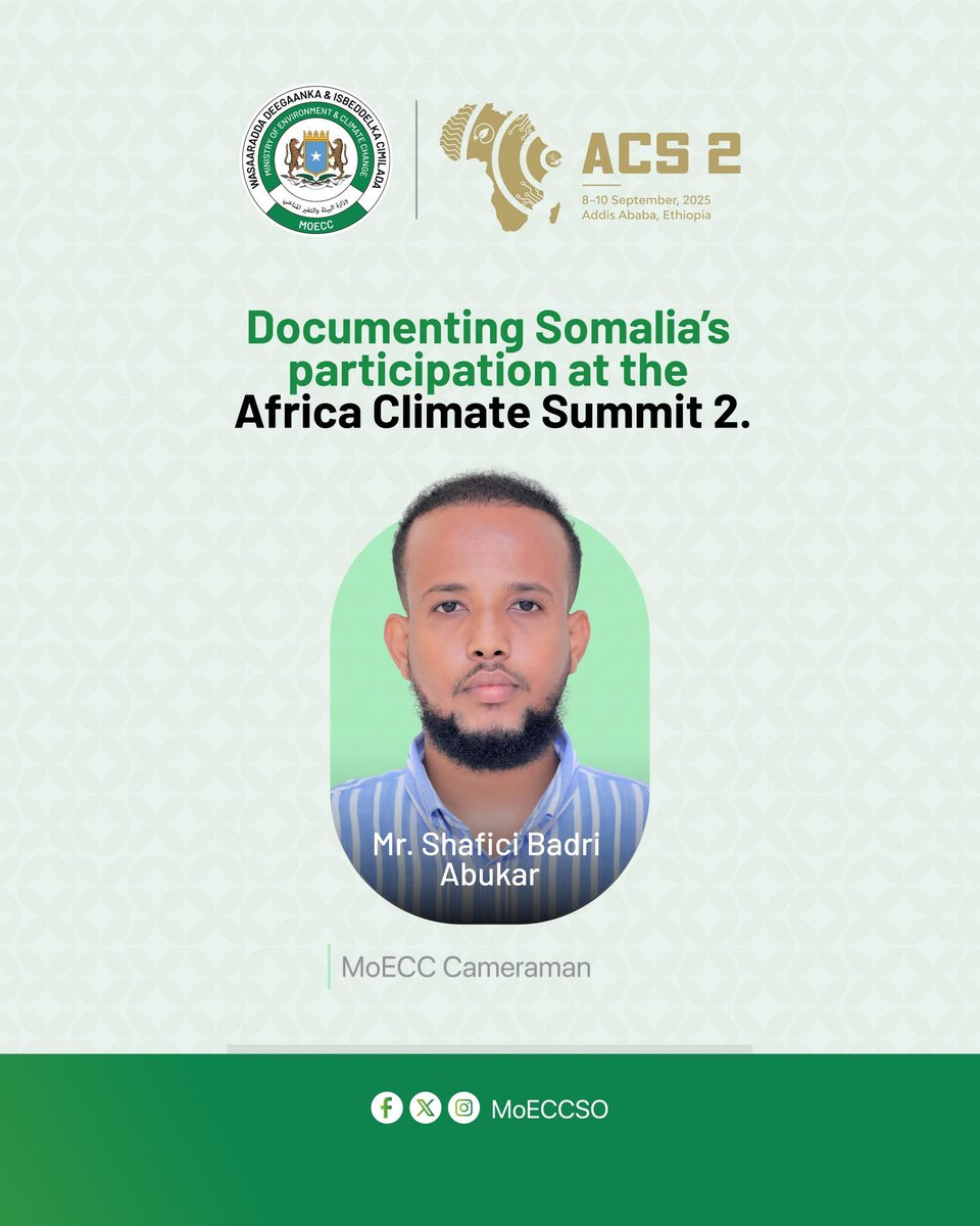 DiabyShafie's tweet photo. Waxaan ku faraxsanahay ina qeyb ka Ahaado shir  Weynaha African Climate Summit ee lagu qabtey Ethiopia  🇪🇹 https://t.co/JP8J3pQpTX