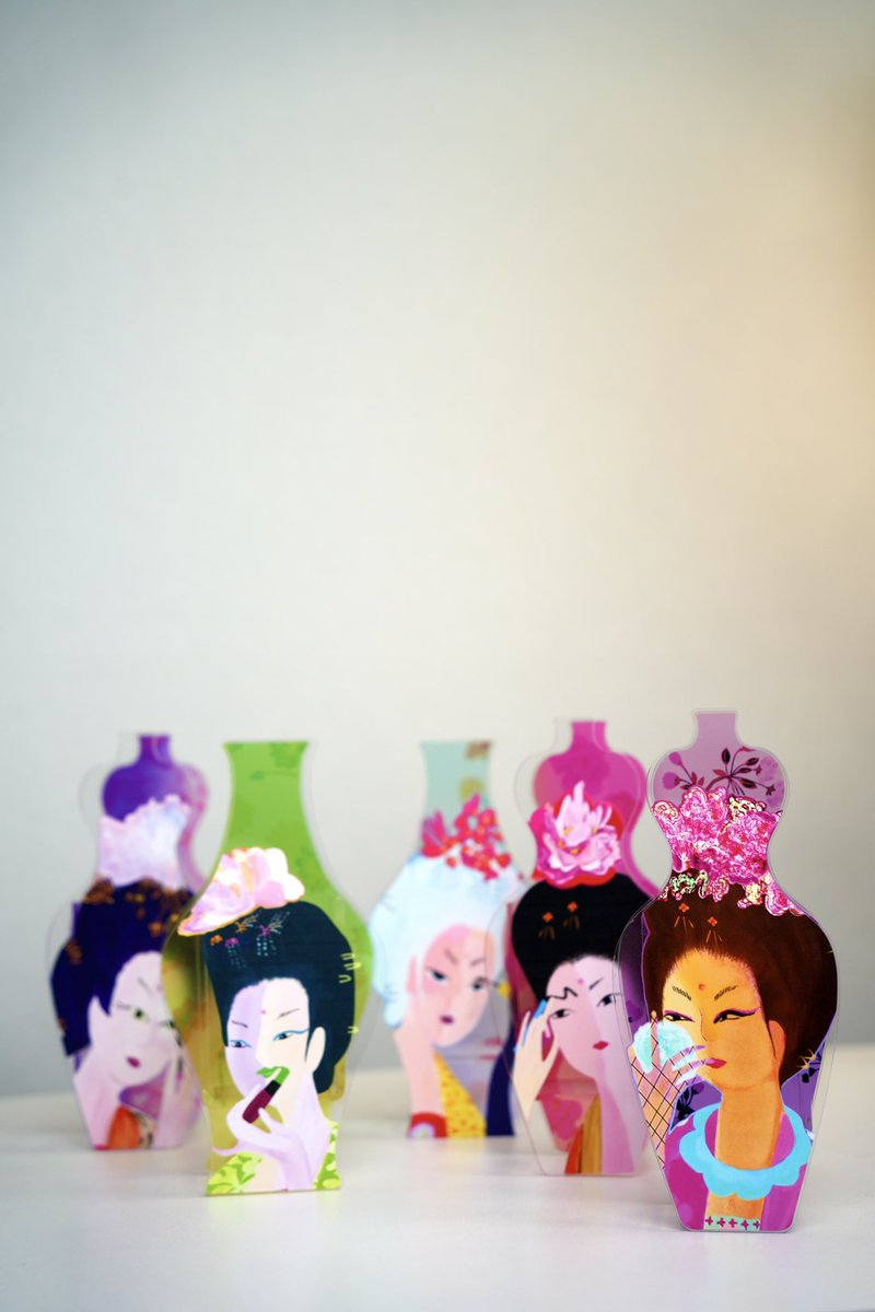yongzhang0104's tweet image. Flower maid art vase (design by me  📷 by pipi)