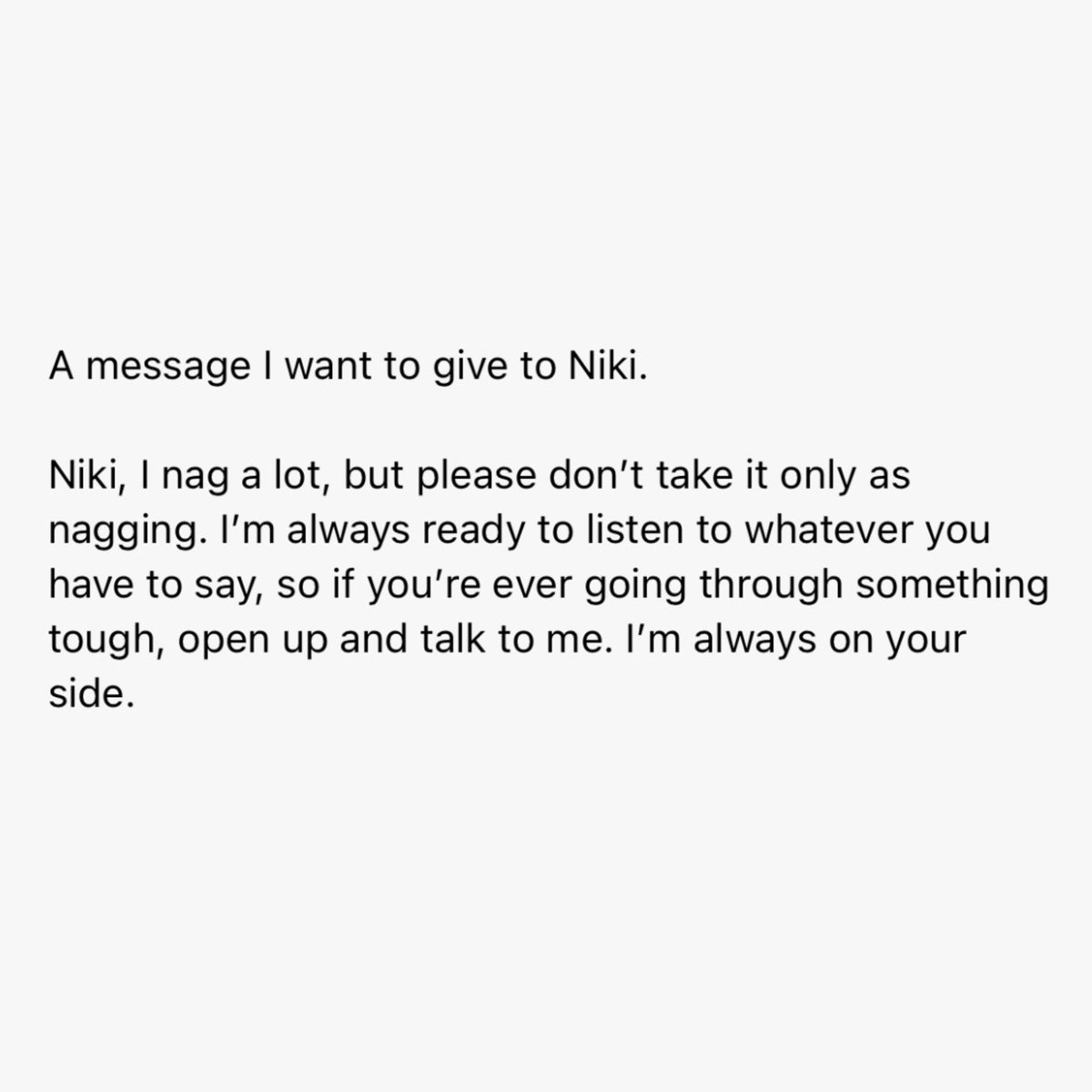 allforchulsoo's tweet image. SUNOO'S MESSAGE TO NI-KI 😭😭😭😭

🦊: "ni-ki, I nag a lot, but please don’t take it only as nagging. I’m always ready to listen to whatever you have to say, so if you’re ever going through something tough, open up and talk to me. I’m always on your side."

#NI_KI #SUNOO