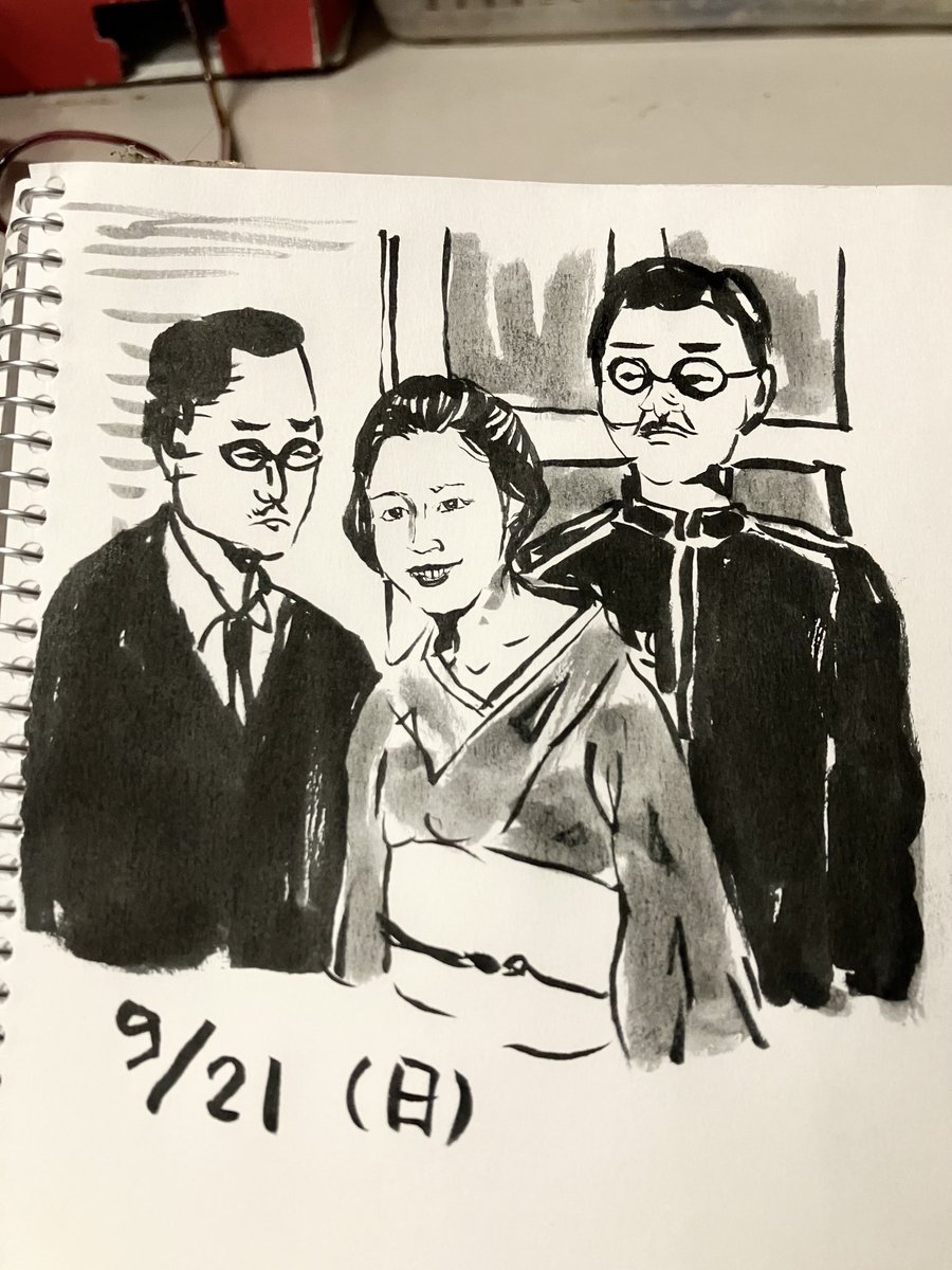 「逃避行の女」ってみんな好きですよね。
私も大好きな素材です。
捕まってホッとしているヨレた着物がまた味わい深い阿部定さんを描きました。
ゾウさんは休み。 