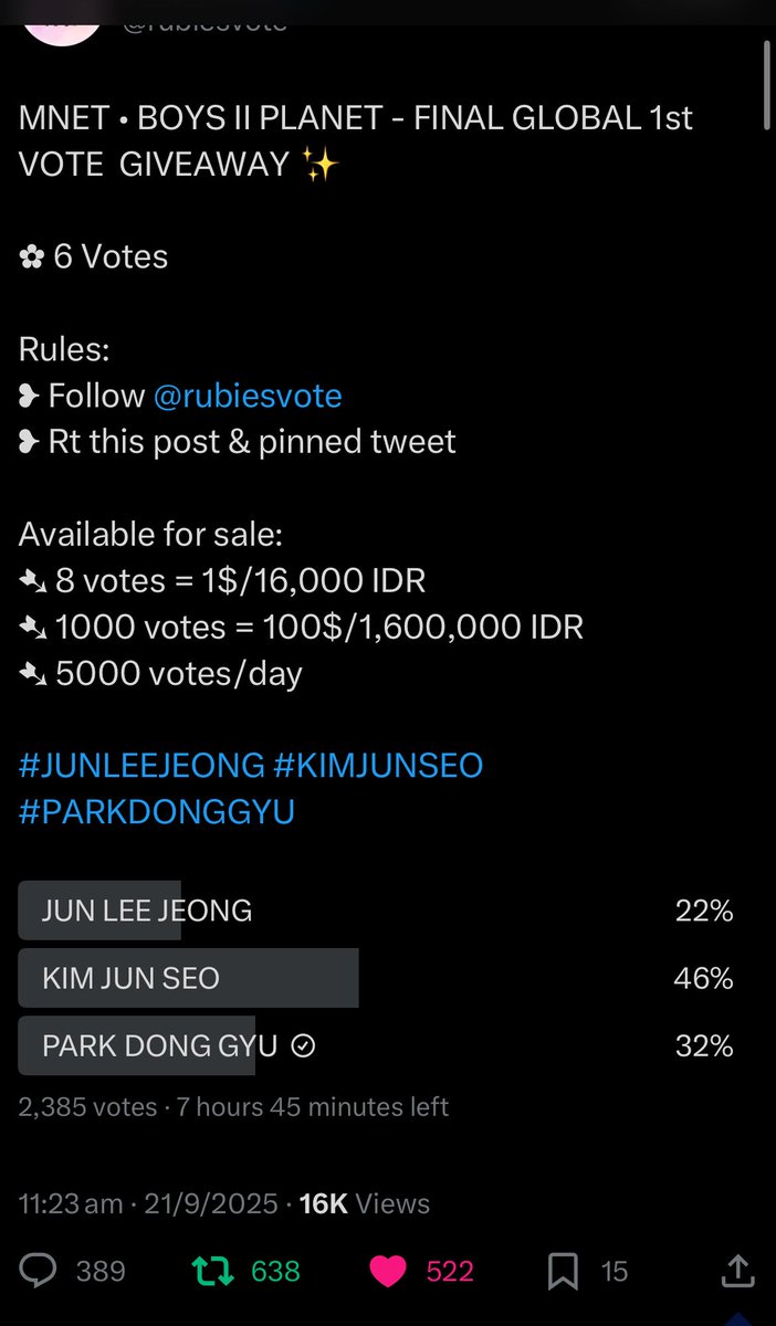 HAOCOMET's tweet photo. @rubiesvote #PARKDONGGYU https://t.co/LkT9Ul8vad