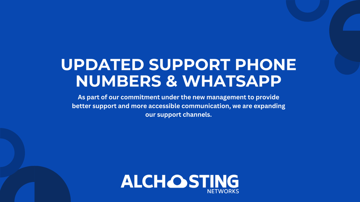 alchosting's tweet image. 📢 We’ve updated our support numbers! 
Old phone &amp;amp; WhatsApp are no longer active — kindly update your contacts.

Learn more: my.alchosting.net/announcements/…