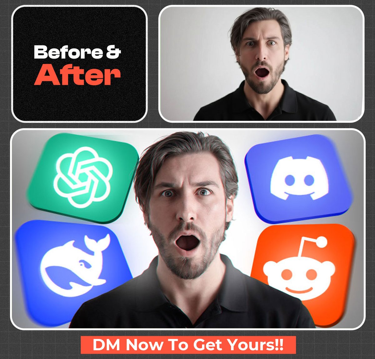 Practice thumbnail design

I’d love to hear your thoughts and feedback 💬
Looking for a thumbnail that elevates your content? My DMs are open!