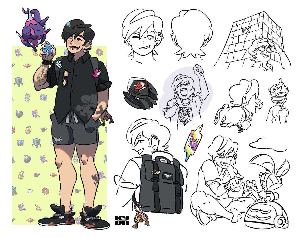 I drew myself as a Pokémon trainer! 🙌🏽🌺