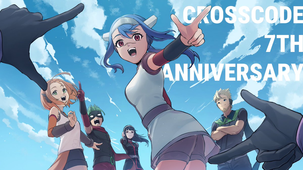 YuiKannon's tweet image. Happy 7th Anniversary to the game ever! 🎉

I made the illustration for @RadicalFishGame &apos;s recent blogpost! 💙❤️ 

#CrossCode