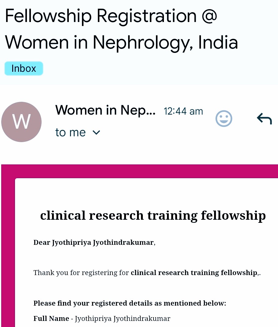 "Learning never ends… . Excited to begin my  
Fellowship in Clinical Research!"
 A doctor is always a student ☺
With <a href="/WomenNeph_india/">Women in Nephrology-India</a>