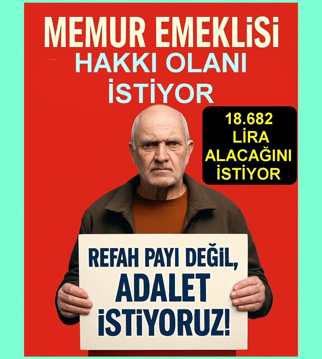 TBMM 
ÇALIŞAN MEMUR -EMEKLİ MEMUR MAAŞI ADALETSİZLİĞİNİ BİR AN ÖNCE DÜZELTMELİDİR.
*Çalışan memura 18.682 lira seyyanen zam yapılmasına karşılık bunun memur emeklilerine yansıtılmaması hukuki değildir.Bu durum, görevdeki memur ile memur emeklisi arasında ciddi bir gelir uçurumu