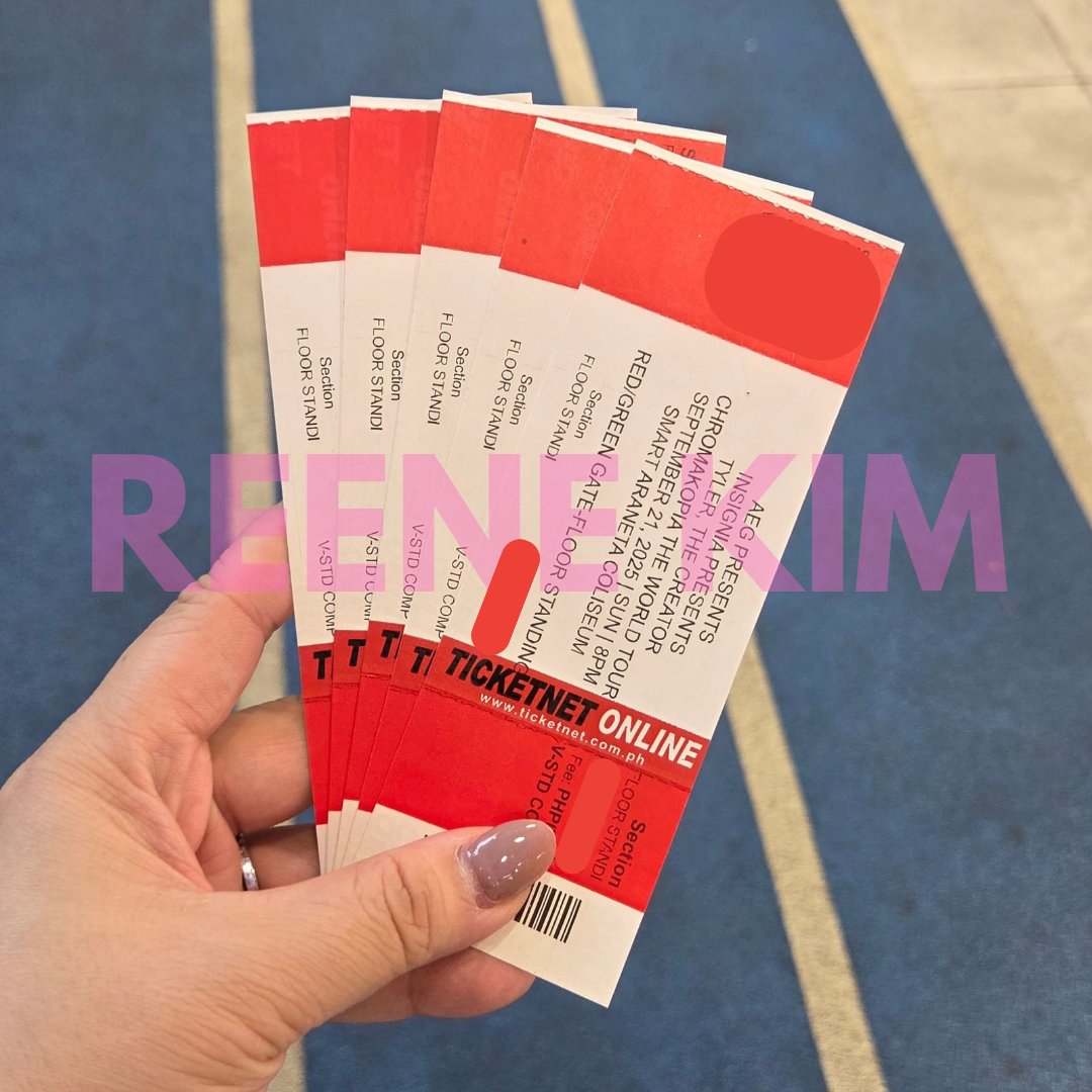 ReeneKim18's tweet photo. FOR SALE: TYLER, THE CREATOR CHROMAKOPIA THE WORLD TOUR

Discounted Floor Standing Tickets!

✅️Physical Tickets
✅️Meet Up sa venue now

tags: wts lfb fs selling araneta https://t.co/ZfnJ0tvCs5