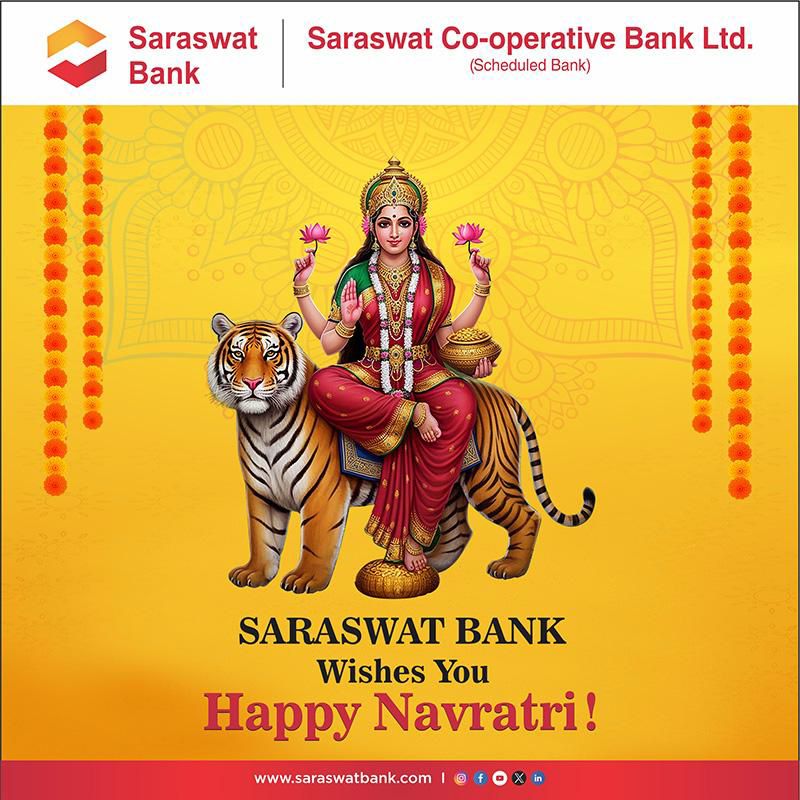 Wishing you a joyful Navratri filled with faith, togetherness and divine blessings.

#SaraswatBank #Banking #Navratri #Happynavratri