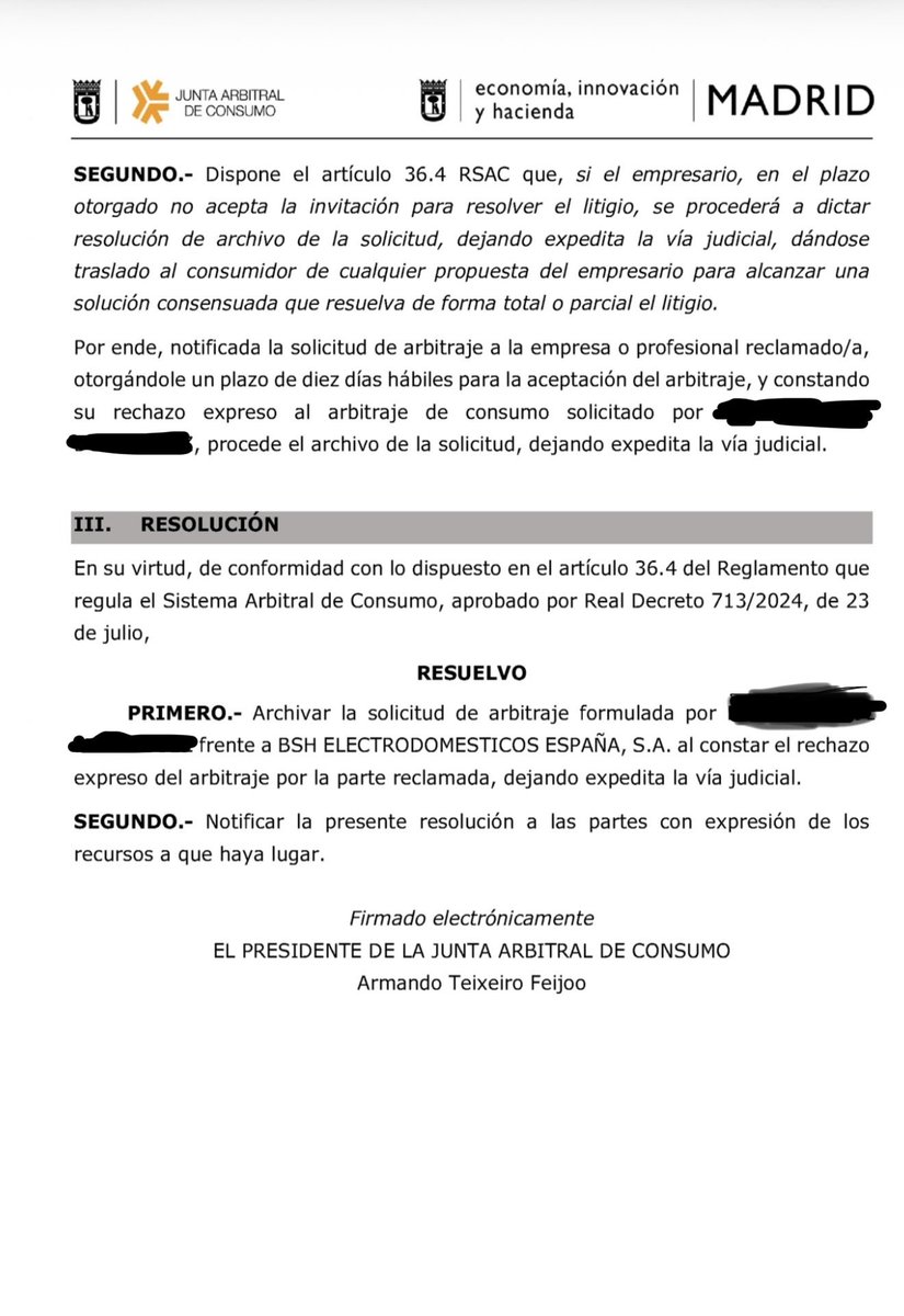 Para todos aquellos que vayáis a comprar un electrodoméstico <a href="/BoschHomeEs/">BoschHomeEspaña</a>  (Bosch, Siemens o Balay) no os engañéis, “NO hay un amigo en ti”

No aceptan arbitraje en caso de disputa 

Ahora toca pasar un día en Zaragoza para denunciarles, seguimos adelante