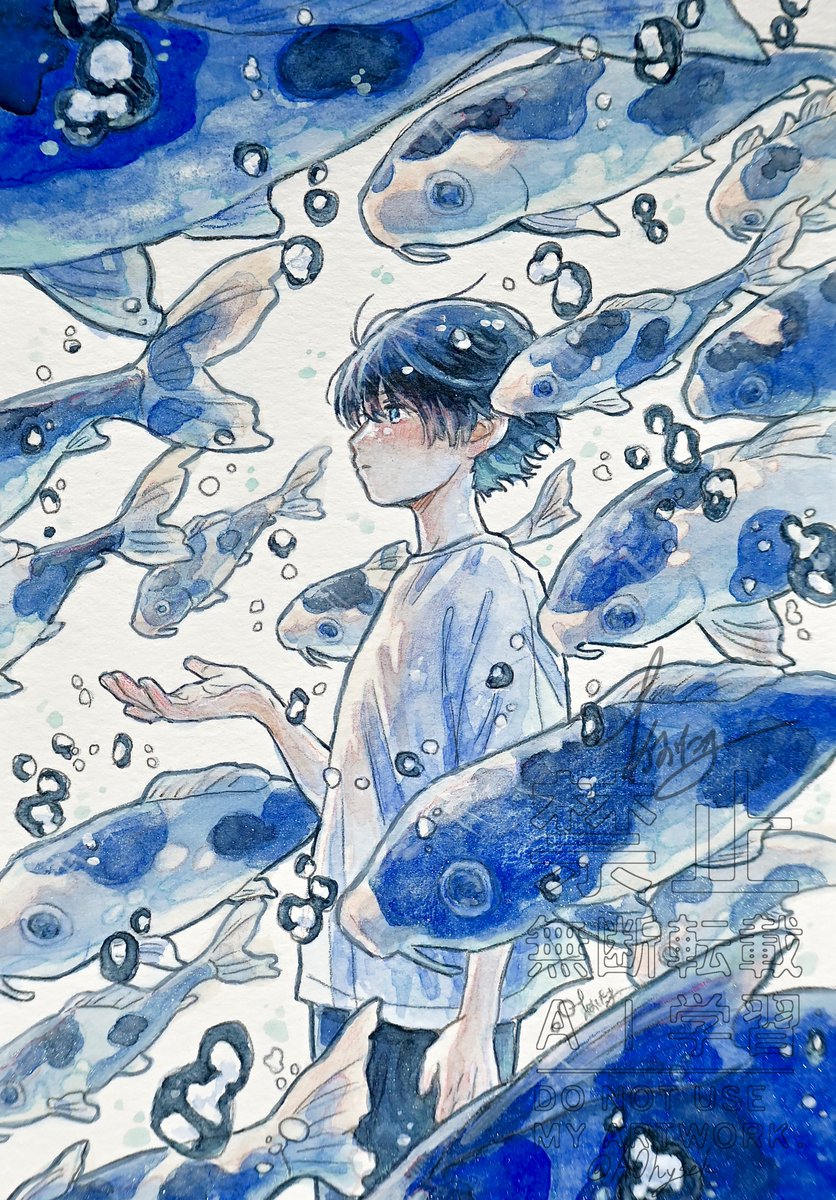 線画と塗ったあと