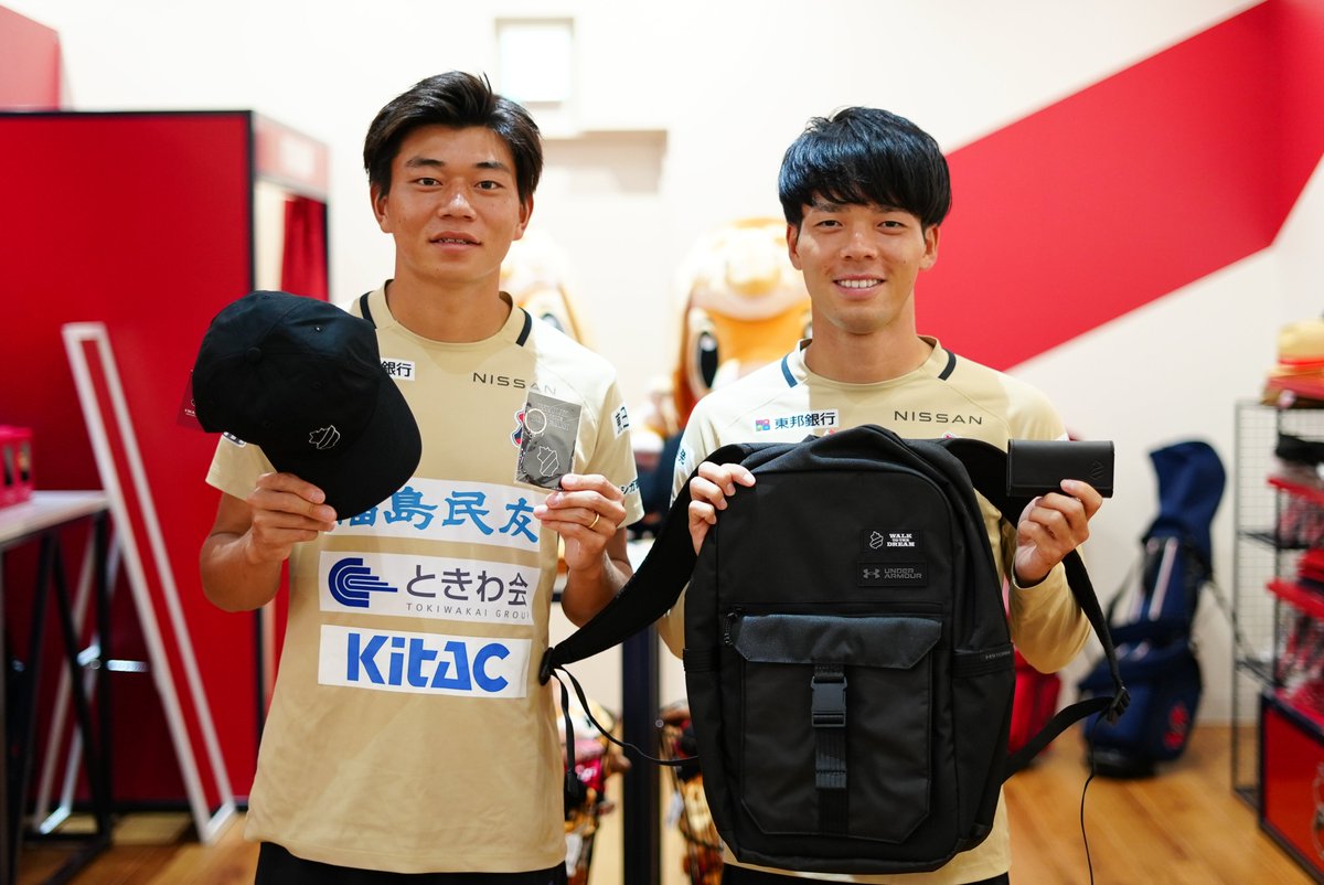 いわきFCオフィシャルファンショップの1日店長に、柴田選手と山中選手