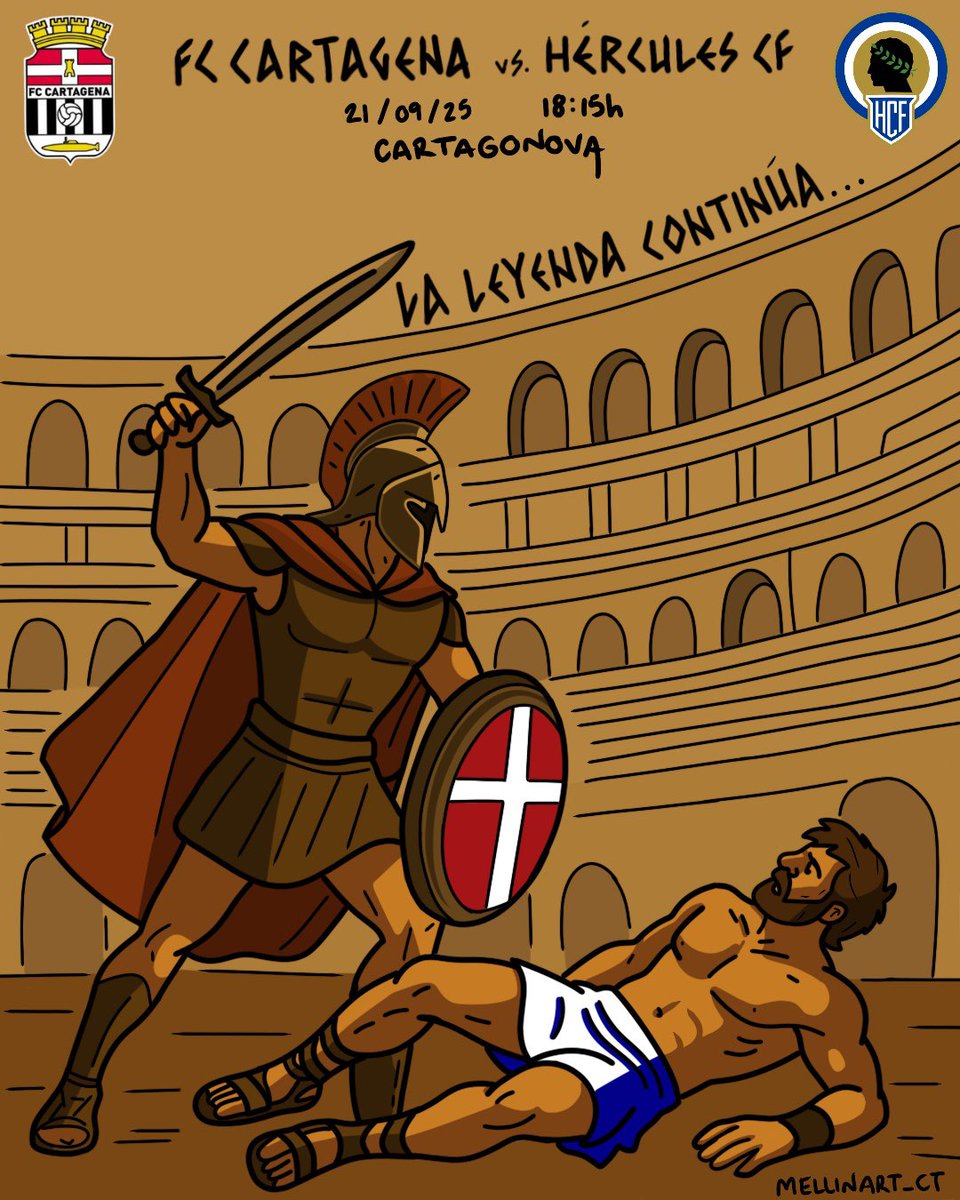🗡️ JORNADA 4
FC CARTAGENA - HÉRCULES CF
18.15h
Sigamos haciendo historia 🖤🤍