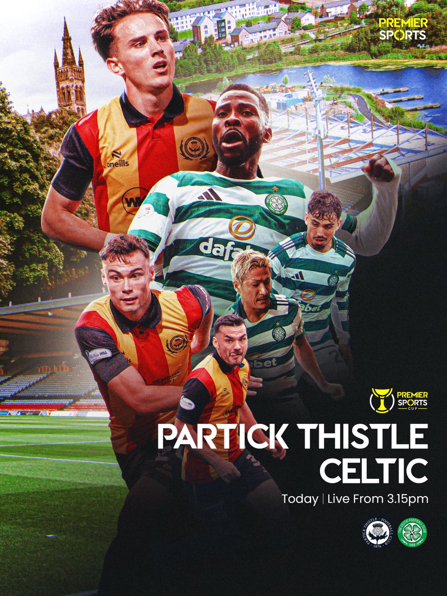 An all-Glasgow affair 🙌

Watch live coverage of Partick Thistle vs Celtic on Premier Sports 1 from 3.15pm 📺

#PremierSportsCup