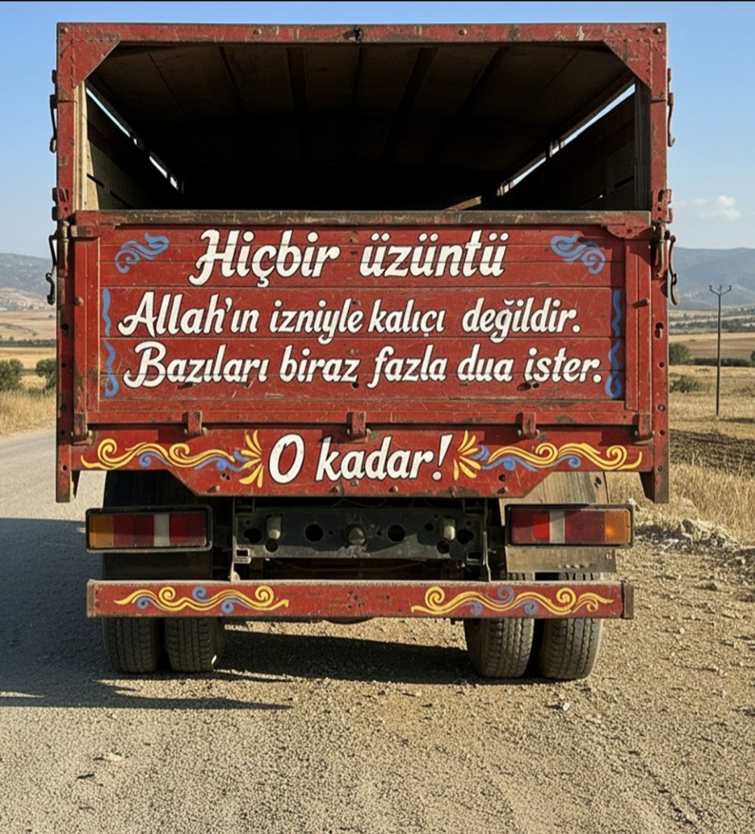 Güzel bir kamyon arkası yazısı😂