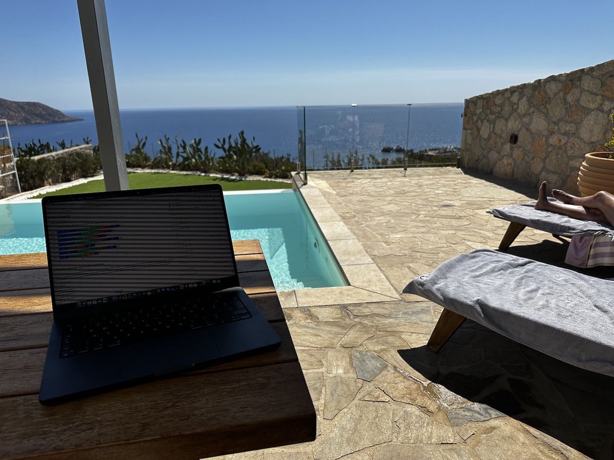 What's stopping you from coding like this...? 😉

We are on holiday in Karpathos, Greece, enjoying the sun, quietness, and private pool to recharge our batteries.

I also work a little on a new side project for speakers that helps you track your talks, call for papers