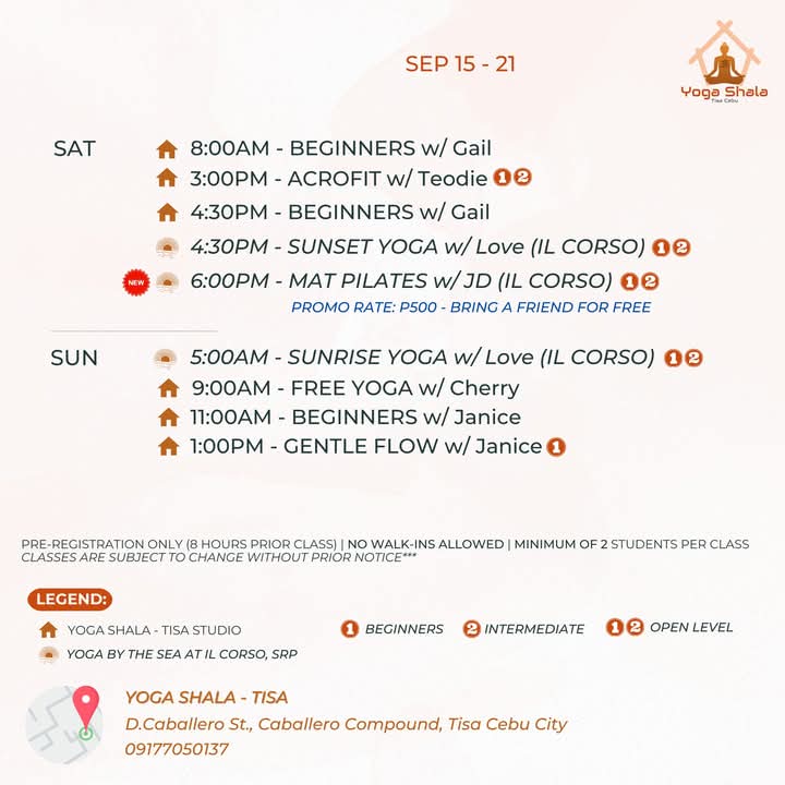 janicenitnit's tweet image. Join me  at Yoga Shala - Tisa Cebu:

SUNDAY   - 11AM Beginners Yoga
                  - 1PM Gentle Flow

FRIDAY 6PM  Beginners Yoga @ilcorso_cebu 💐

Register, click link or message us. 👇Love &amp;amp; gratitude. ❤️🌼Namaste. 🙏🌸  #YogaForBeginners #gentleflow 
instagram.com/p/DOlNzKpD1uu/…