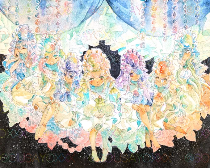 私は『ファンタジーを描く魔術師』 少しだけ現実から遠出して、空想の人物達や架空素材を描いて楽しんでます #水彩の魔術師の集い