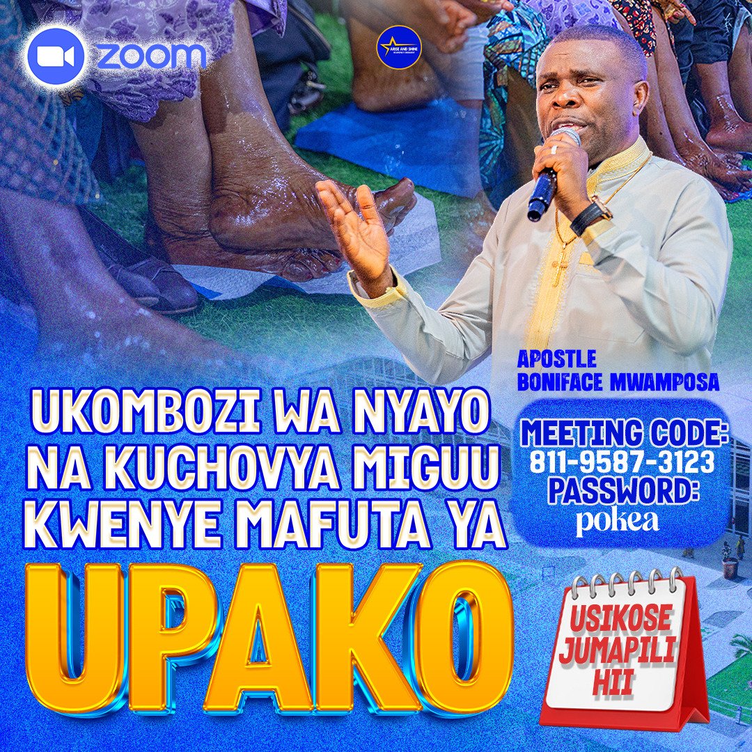 mwamposalive's tweet photo. UKOMBOZI WA NYAYO NA KUCHOVYA MIGUU KWENYE MAFUTA YA UPAKO
Jiunge Live
Join Zoom Meeting
https://t.co/6TcISGVkJe

Meeting ID: 870 9052 7281
Passcode: pokea https://t.co/6bXMDwPLTT