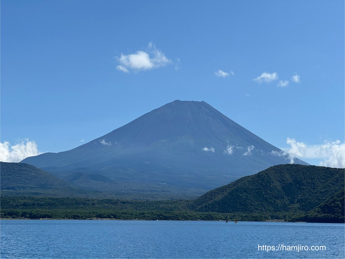 hamjiro_world's tweet photo. 今日の富士山🗻
本栖湖にある浩庵キャンプ場から。
水温も高めで、過ごしやすい気候！ https://t.co/Hr5VL2AsFv