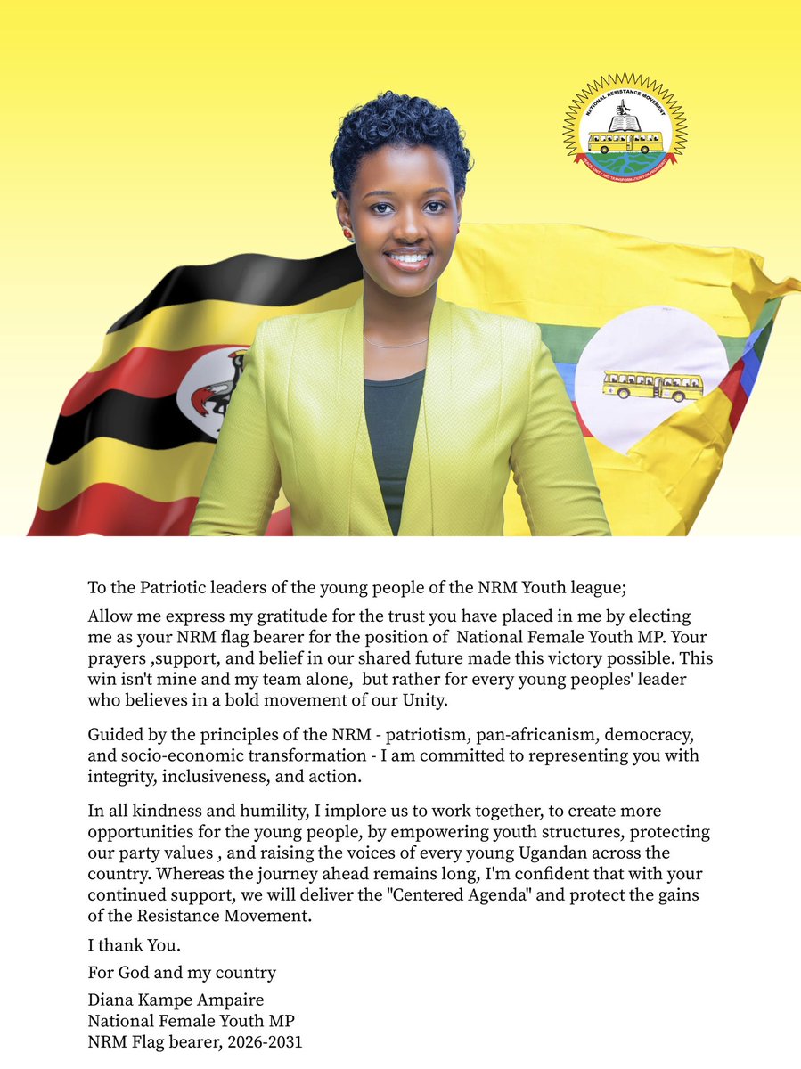 Your vote was not just a choice,it was a bold statement of hope,unity, and belief in the potential of our generation.
You have spoken loudly for progress,for patriotism, and for a Uganda where the youth are not just the leaders of tomorrow, but the changemakers of today.
