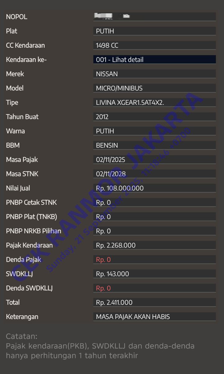 didithumbee's tweet photo. @HumasPajakJkt Halo min, PKB 2025 masih 2% atau gimana?
Dibawah ini klo dihitung njkb 108jt, 2% harusnya 2.160, kenapa jadi 2.268? https://t.co/pu7y4wFPBp