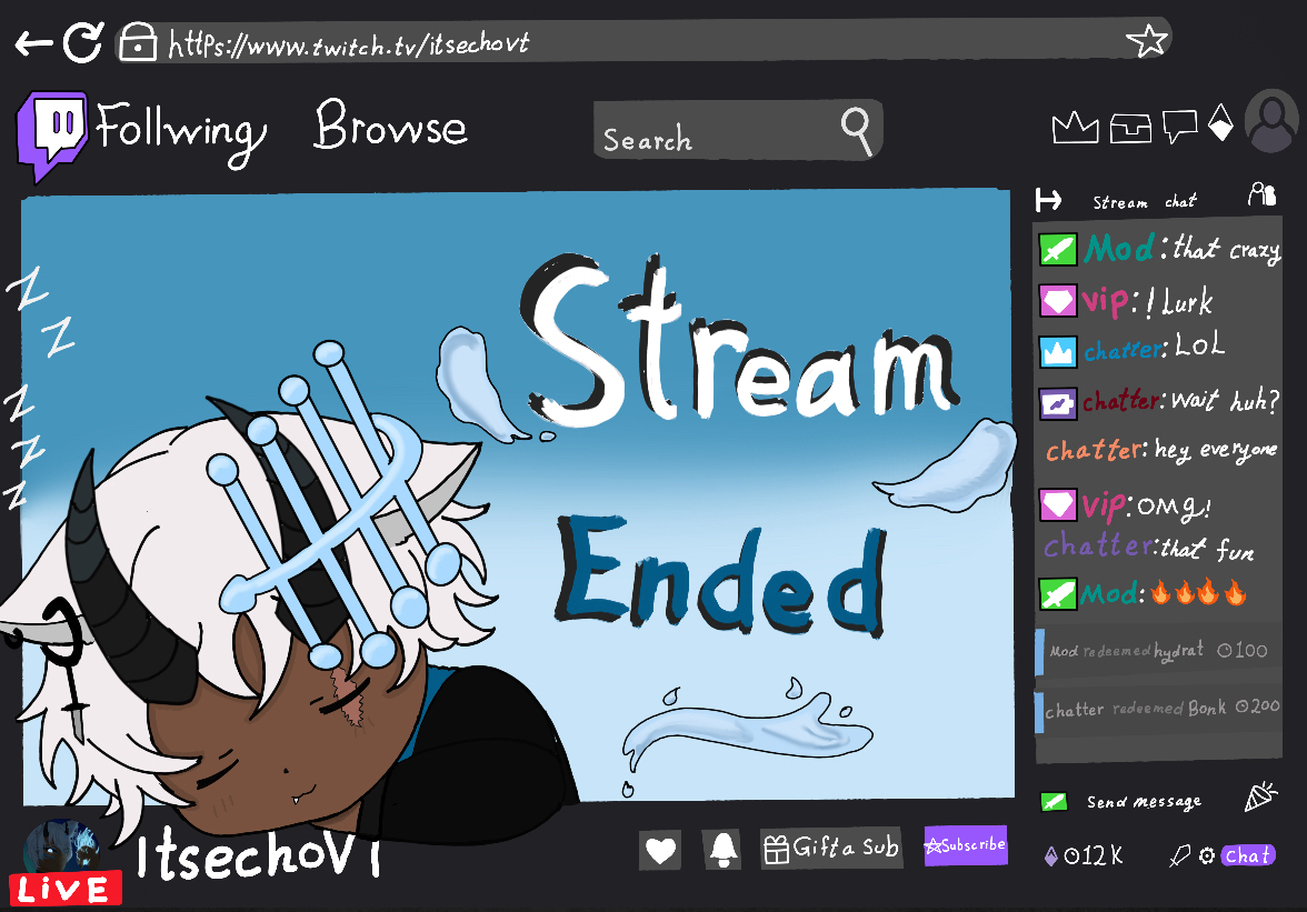 Day 54 + Day 18 of the Frost-A-Thon! Thank you all for stopping by! 

HUGE S/O TO @/deityanimationstudio &amp; @/inyteafling FOR THE RAIDS!

WE RAIDED OUT TO @puddlecatvt SHOW HER SOME LOVE

| #ENVTuber #VTuberEN #VTuberUprising |