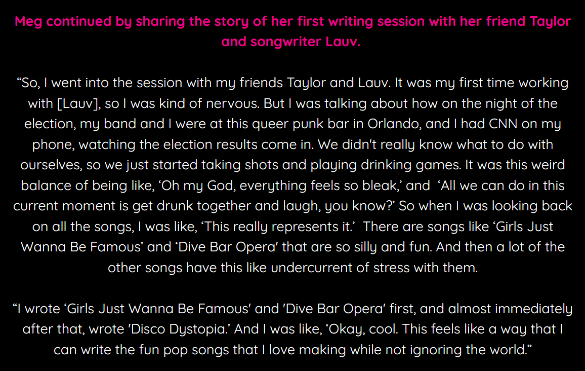 lauvhub's tweet photo. ✍️ Meg Smith on writing with @lauvsongs for her upcoming album DISCO DYSTOPIA

🔗 https://t.co/M0Mdd3Rch1 https://t.co/gC8pDrOfhH