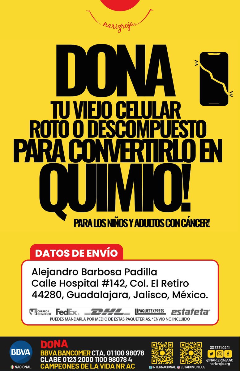Convierte tu viejo celular en Quimio ! 
Envíalo desde cualquier lugar de 🇲🇽