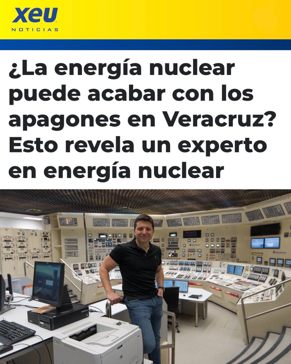 OperadorNuclear's tweet photo. Mi entrevista para @xeunoticias de Veracruz, México 🇲🇽, donde hablo sobre el papel de la energía nuclear en el futuro energético: aporta electricidad limpia y constante, reduce CO₂, no depende del clima y refuerza la seguridad del suministro frente al aumento de la demanda.

Podéis leer el resumen y escuchar la entrevista completa.
https://t.co/3KjYwQSnVg