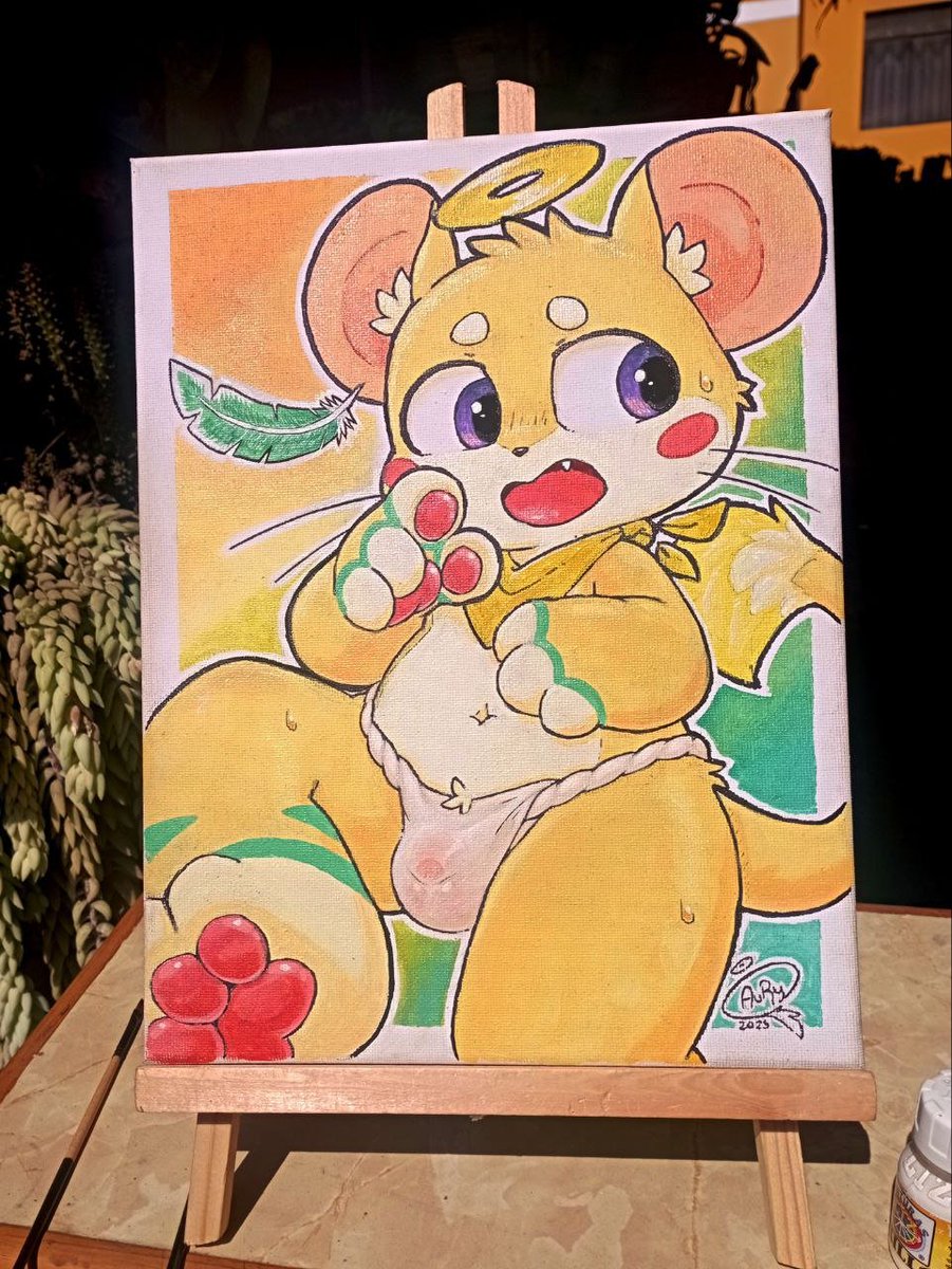 for so long... I wanted to make some traditional art (right pic is not cannon, Aury is a spirit without genitals)