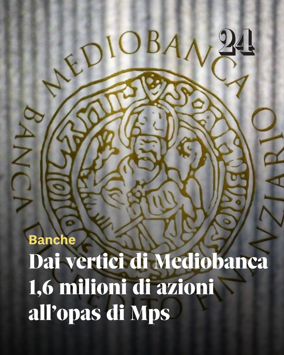 sole24ore's tweet image. ➡️ Leggi qui l&apos;articolo: ilsole24ore.com/art/dai-vertic…

#Mediobanca #Mps #opas #IlSole24Ore