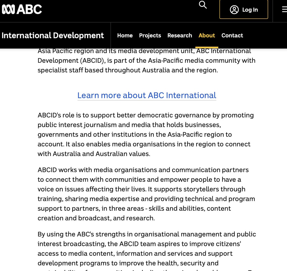 meshygrey's tweet photo. ABC News' activism extends beyond producing fake news for Australian viewers. Australia's ABC International Development Fund (ABCID), receives income from the DFAT, NED/CIMA, and Soros' OSF, Canada, EU... to train news outlets and journalists all over the region.  
#ABCID
#CyberandCriticalTechCooperationProgram

https://t.co/XgfbXQDSiR

https://t.co/Mg7OJgxV0T