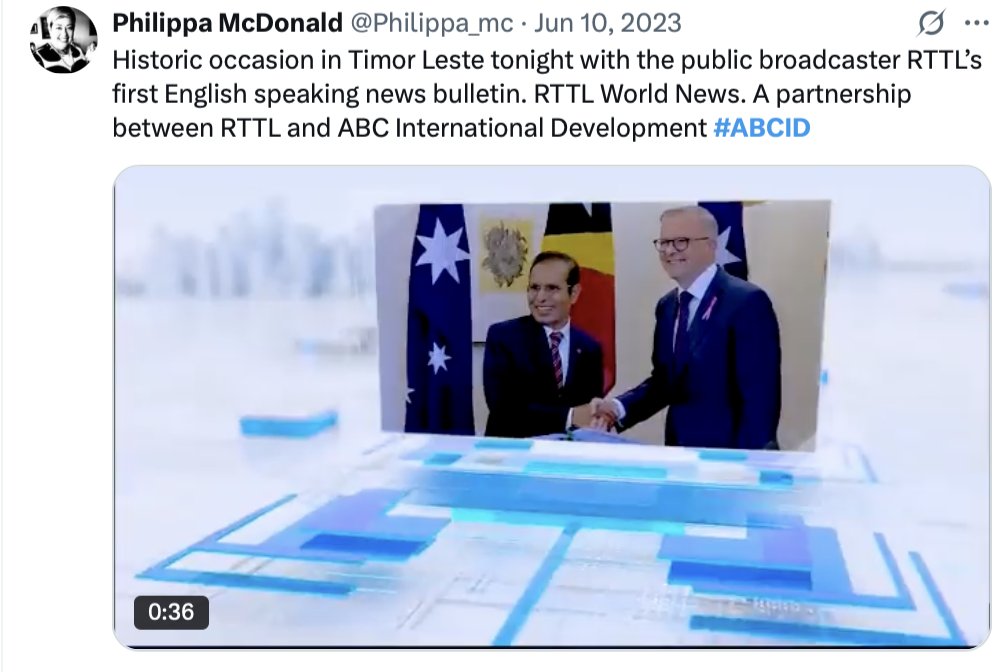 meshygrey's tweet photo. ABC News' activism extends beyond producing fake news for Australian viewers. Australia's ABC International Development Fund (ABCID), receives income from the DFAT, NED/CIMA, and Soros' OSF, Canada, EU... to train news outlets and journalists all over the region.  
#ABCID
#CyberandCriticalTechCooperationProgram

https://t.co/XgfbXQDSiR

https://t.co/Mg7OJgxV0T