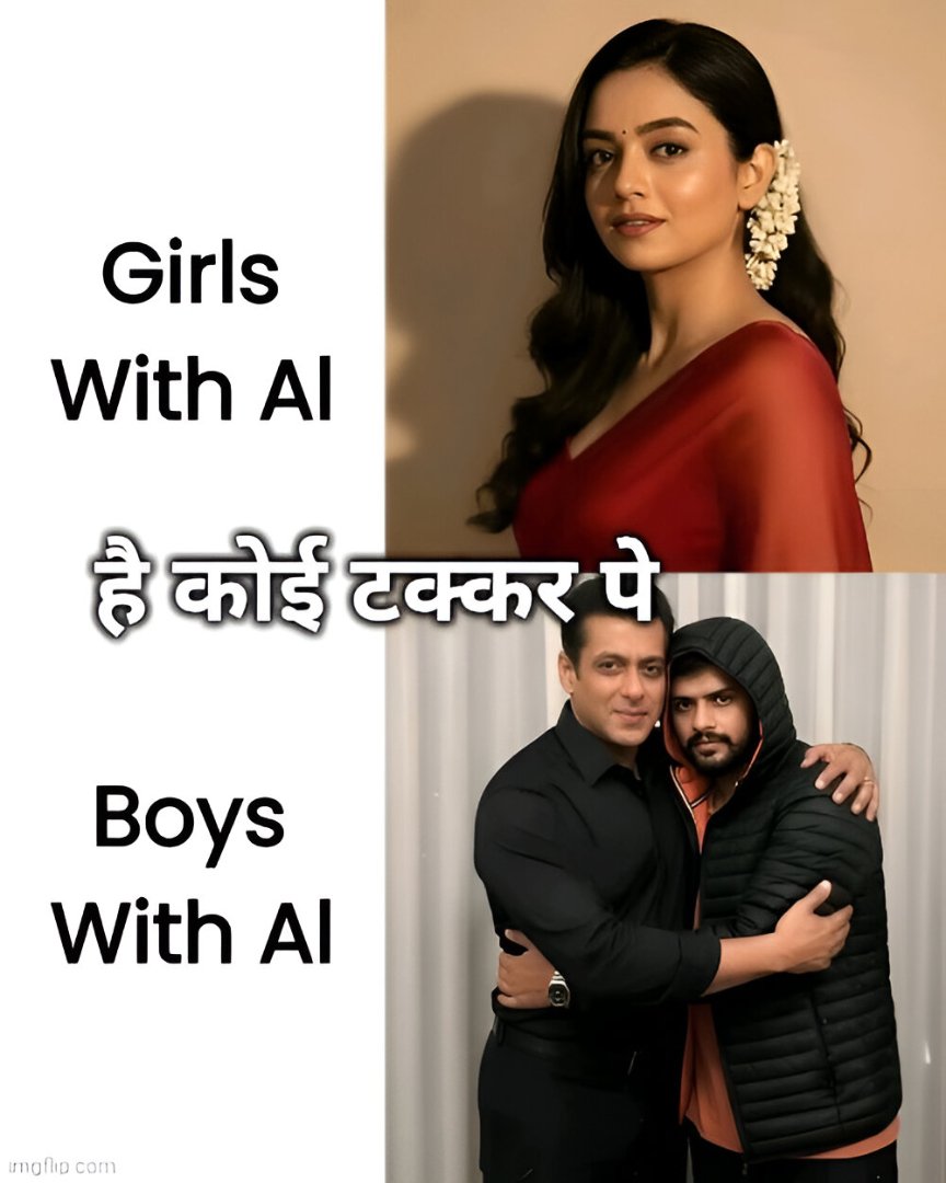 Hindi_meme_only's tweet image. AI का सही इस्तेमाल बस लड़के जानते हैं 😎

#AIvsReality #GirlsWithAI #BoysWithAI #MemeWar #AITransformation #FunWithAI #ViralMeme #TrendAlert