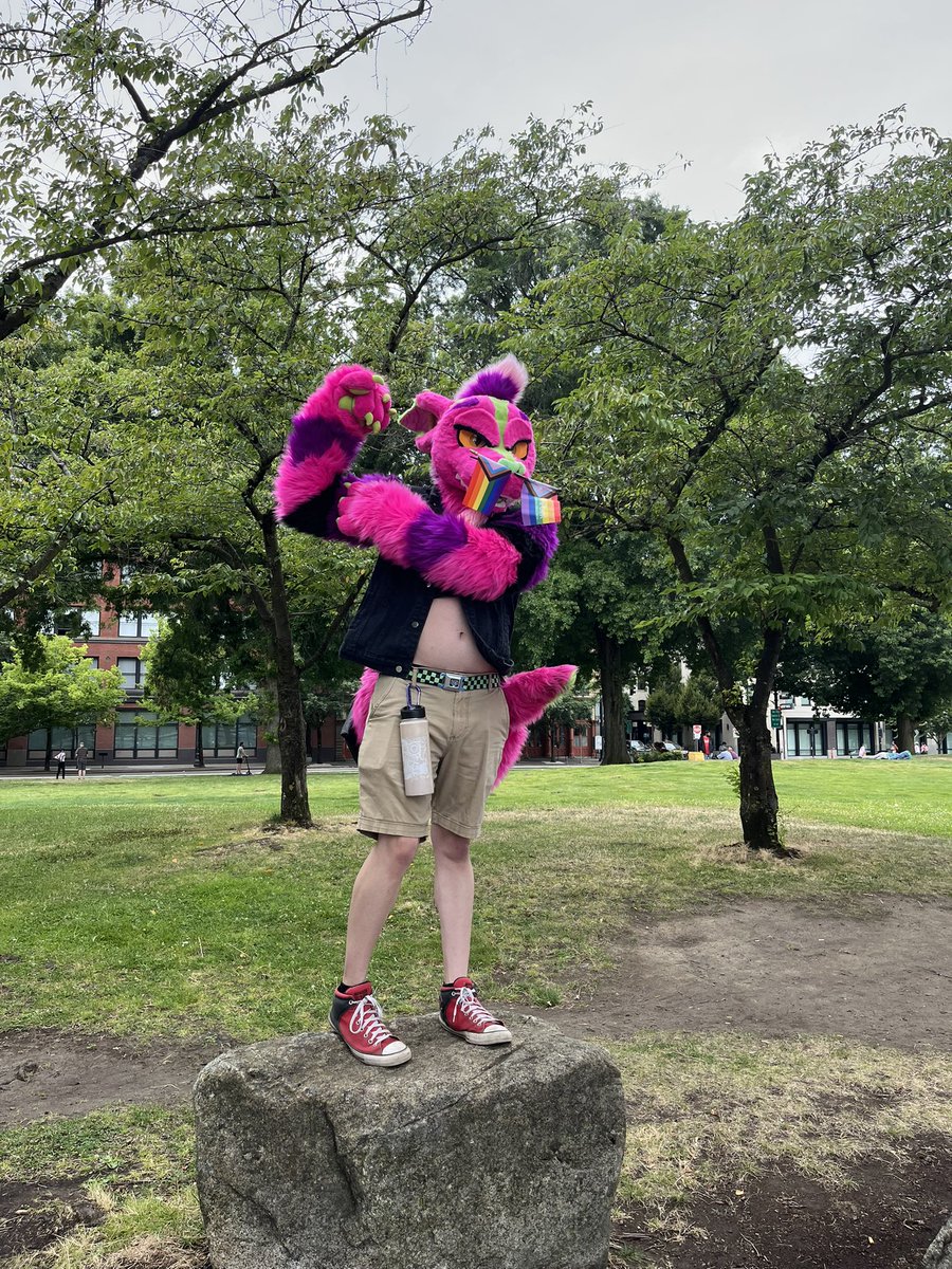 Some photos from pride this year I never posted lmao 

#pride #furry #fursuiter