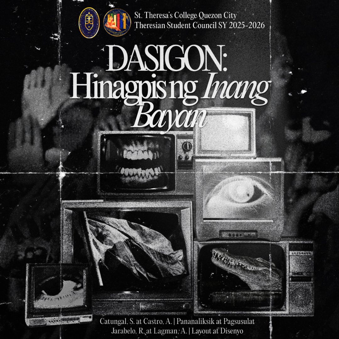 TheresianSC's tweet photo. Sa mundong ito na kinukumutan ng kalampag ng mga lata, sigaw ng masa, at mga putok ng baril, hindi ka ba nababagabag? ⚖ https://t.co/t1k32qtSIV