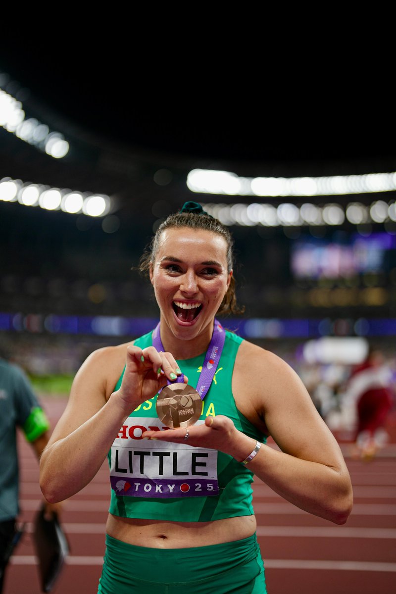 Diagnosis: a beaming smile

Reason: A brilliant bronze medal for the javelin at the World Athletic Championships in Tokyo! 

Take a bow Dr Mackenzie Little - congratulations on an awesome performance! 🇦🇺 ⚡️ 🇦🇺

<a href="/AUSOlympicTeam/">AUS Olympic Team</a> <a href="/AustralianAths/">Australian Athletics</a> <a href="/OOSNSW/">Office of Sport NSW</a> <a href="/AthleticsNSW/">Athletics NSW</a> <a href="/theAIS/">Australian Institute of Sport</a>