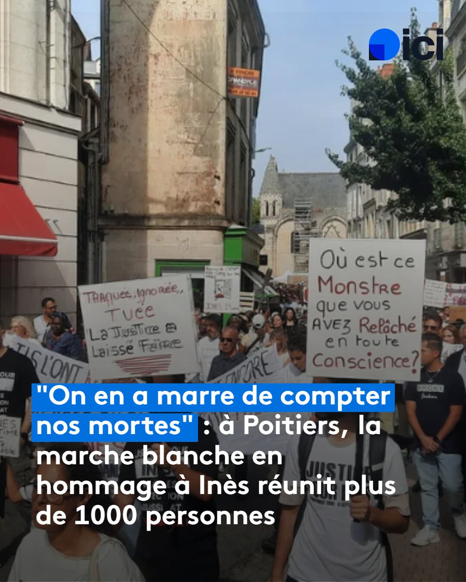Des manifestants et des associations de protection des victimes ont accompagné la famille d'Inès.
l.ici.fr/KUr