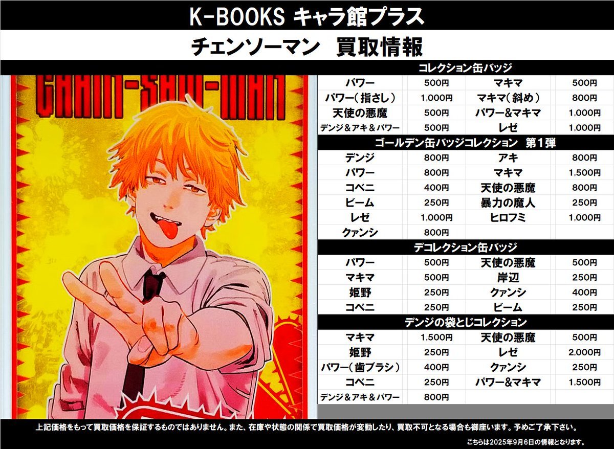 チェンソーマン パワー 袋とじ コレクション缶バッジ タワレコ