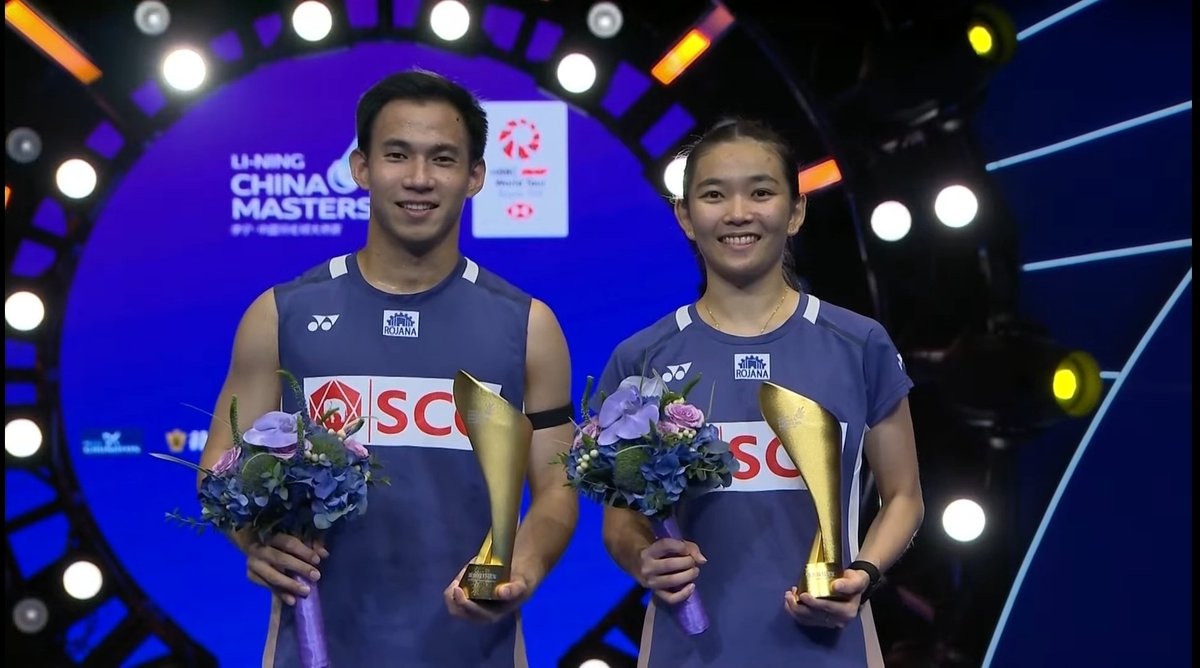 theone_xyz's tweet photo. • Mixed Doubles 🏸 • 

🥇🇹🇭
Dechapol Puavaranukroh/Supissara Paewsampran 

🥈🇲🇾
Chen Tang Jie/Toh Ee Wei 

History has been created by the 🇹🇭 as they are the only pair that won at the CM, before this, been conquered by the 🇨🇳 since 2005.

& Chentoh, congrats for their first medals at the S750 level 💪🏻
 
#ChinaMasters2025